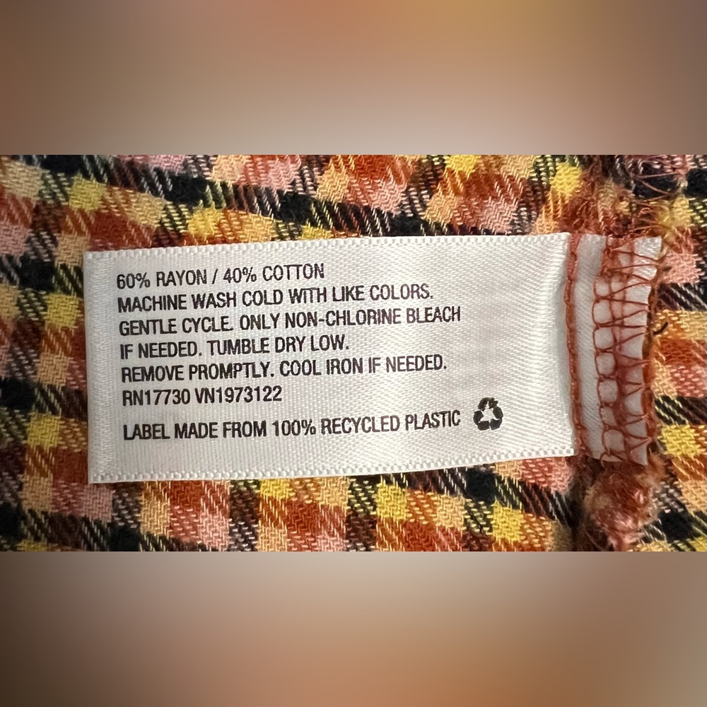 Wild Fable Flannel Babydoll Plaid Dress Spaghetti Strap Size XS - Picture 10 of 11